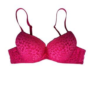 Fredericks of Hollywood Bra Pink Lace Underwire Size 38B